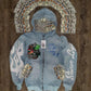 Hooded Cardigan Jacket Embroidered Print Mens Sweatshirt