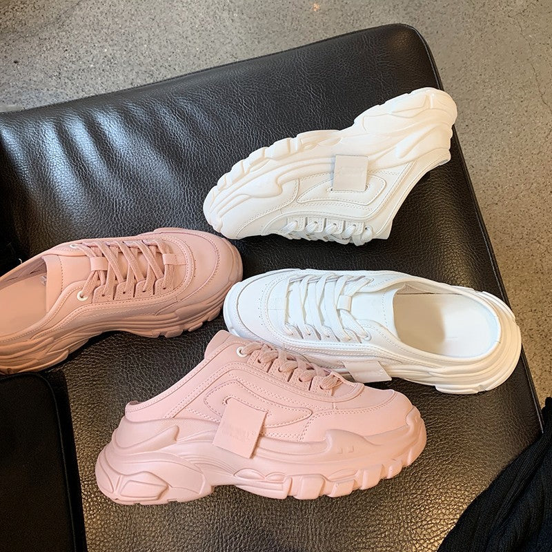 Sponge Cake Thick Bottom Lazy White Shoes Ins Dad Shoe Trend