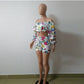 European and American sexy digital printing pile sleeves two-piece