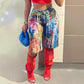Fashionable Casual Straight-leg Pants Painted Shorts