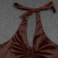Ladies Fashion Backless Halter V-Neck Dress