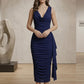 Women's Accetate Jersey Ruching Detail Midaxi Dress - The Perfect Evening Dress.