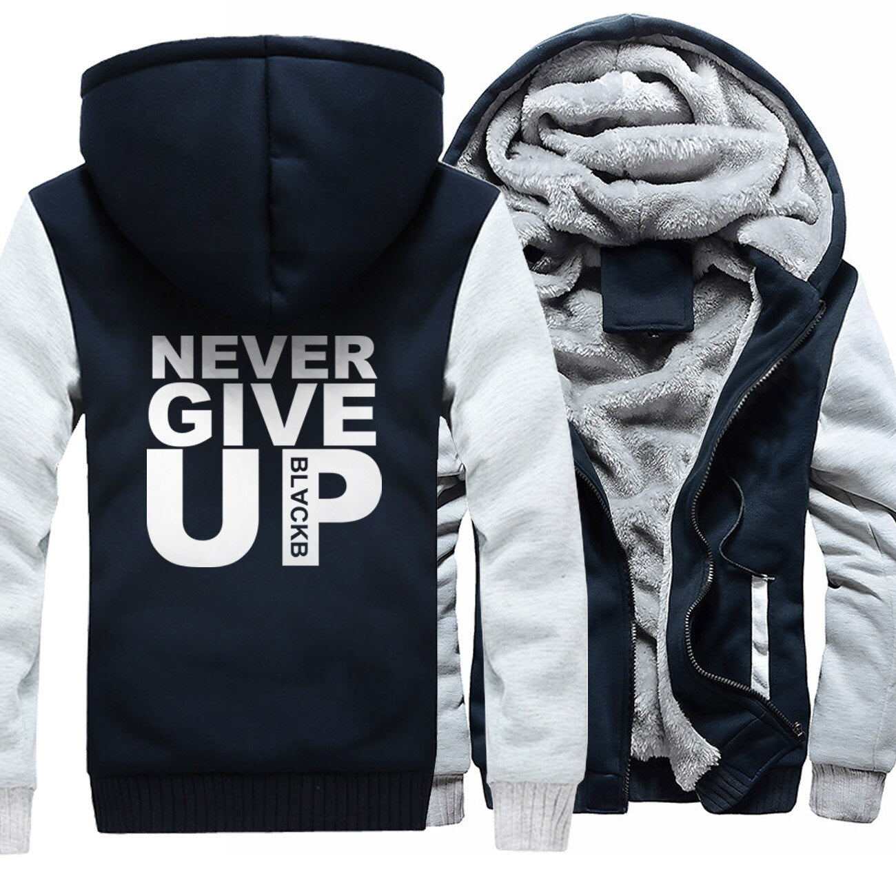 Never Give Up Men's hoodie padded jacket
