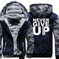 Never Give Up Men's hoodie padded jacket