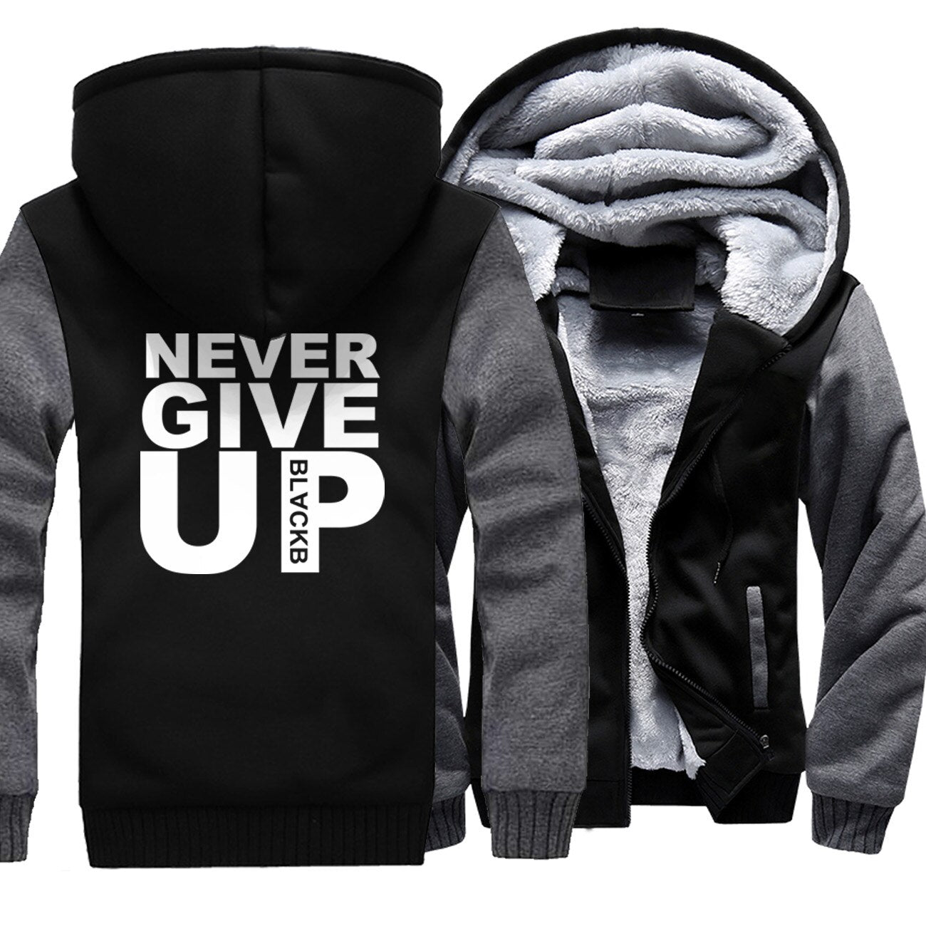 Never Give Up Men's hoodie padded jacket