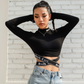 Womens long sleeve crop top