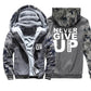 Never Give Up Men's hoodie padded jacket