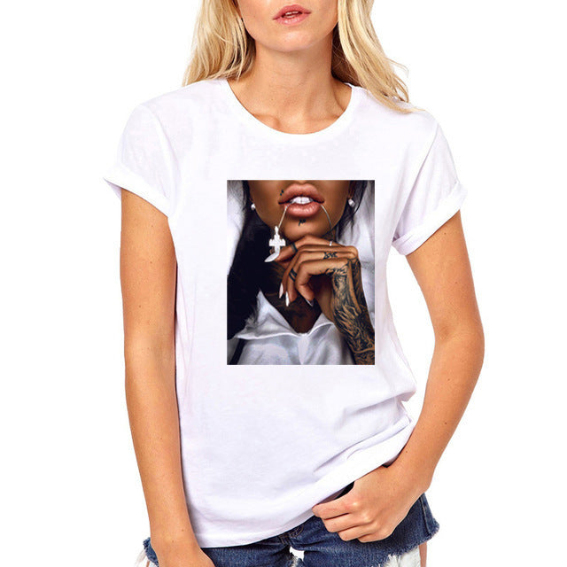 T Shirt Print O-Neck Tops Tees Summer Walker