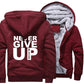 Never Give Up Men's hoodie padded jacket