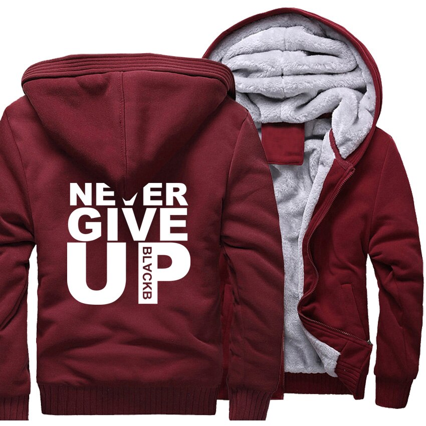 Never Give Up Men's hoodie padded jacket