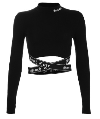 Womens long sleeve crop top