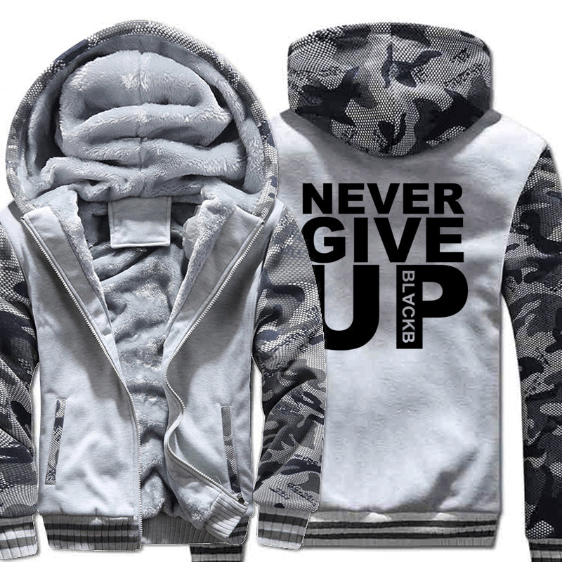 Never Give Up Men's hoodie padded jacket