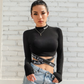 Womens long sleeve crop top