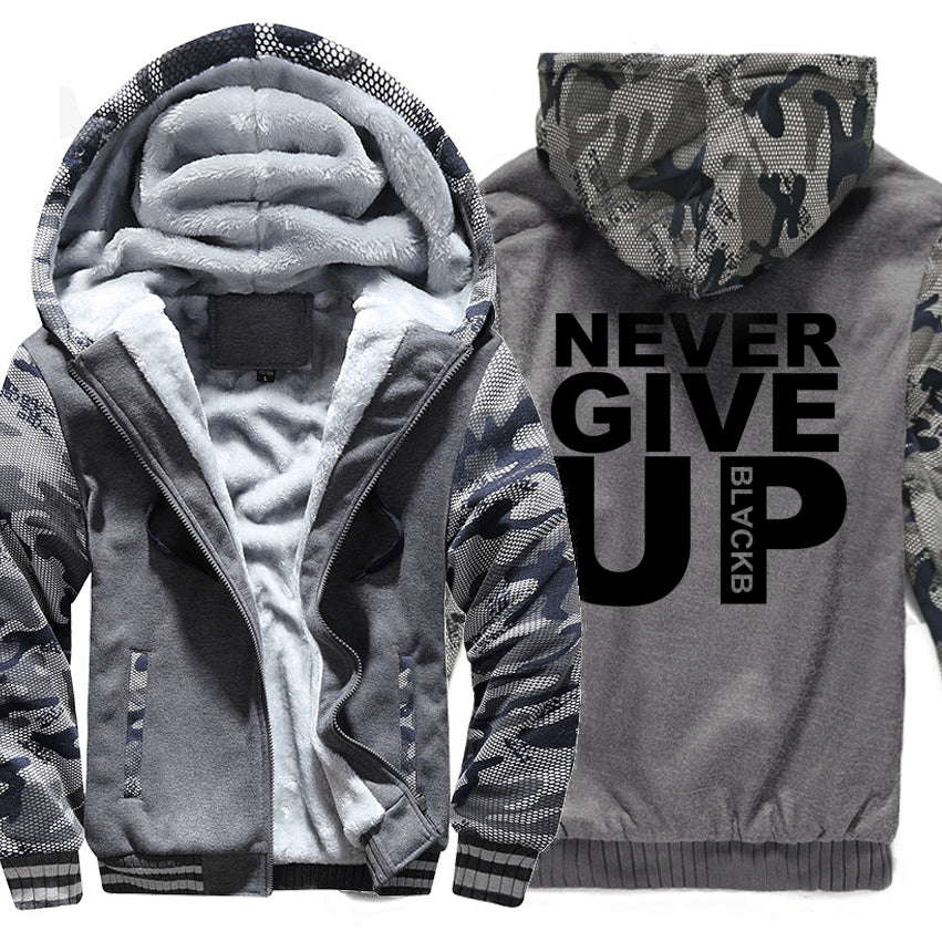 Never Give Up Men's hoodie padded jacket