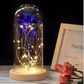 Enchanted Forever Rose Flower In Glass LED Light Christmas Decoration