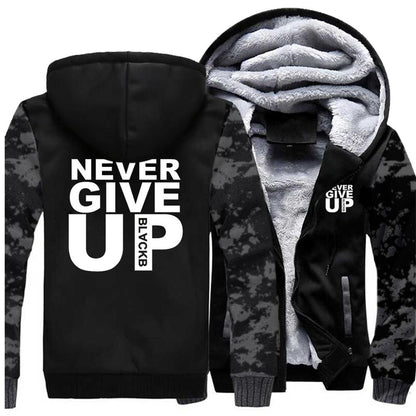 Never Give Up Men's hoodie padded jacket