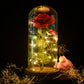Enchanted Forever Rose Flower In Glass LED Light Christmas Decoration