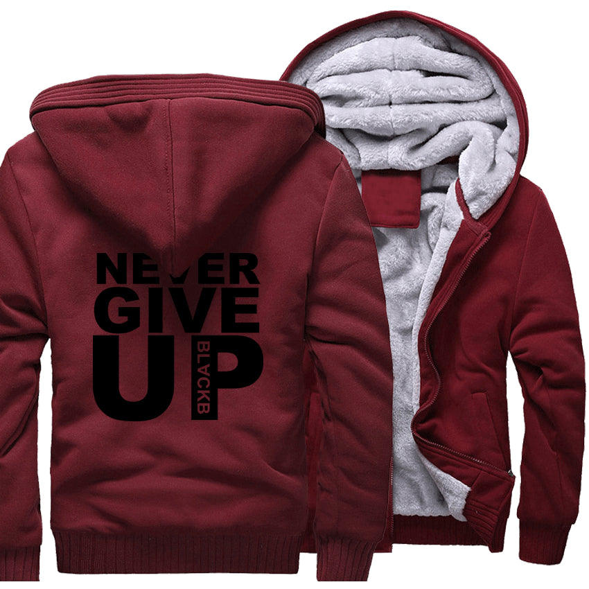 Never Give Up Men's hoodie padded jacket