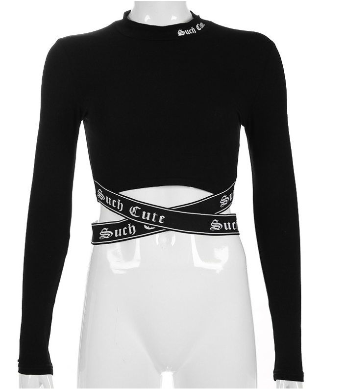 Womens long sleeve crop top