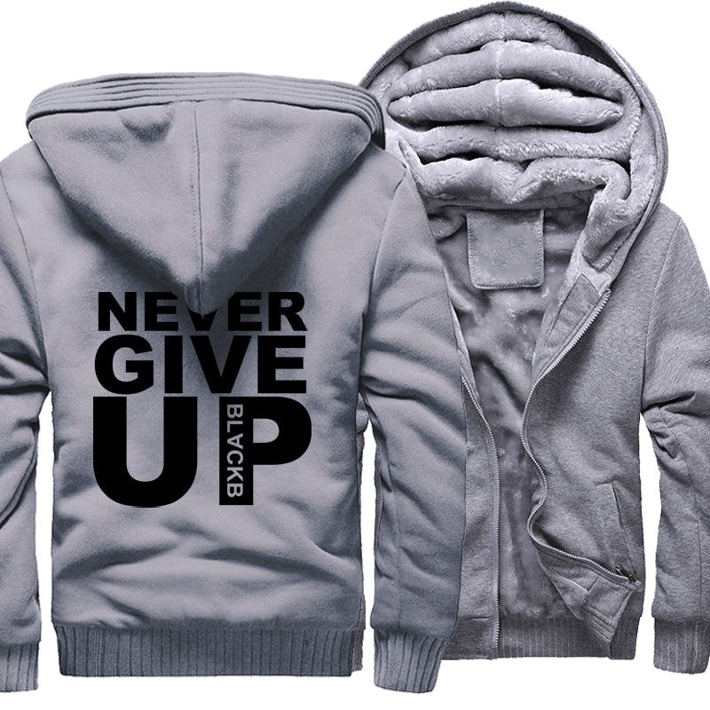 Never Give Up Men's hoodie padded jacket