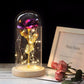 Enchanted Forever Rose Flower In Glass LED Light Christmas Decoration