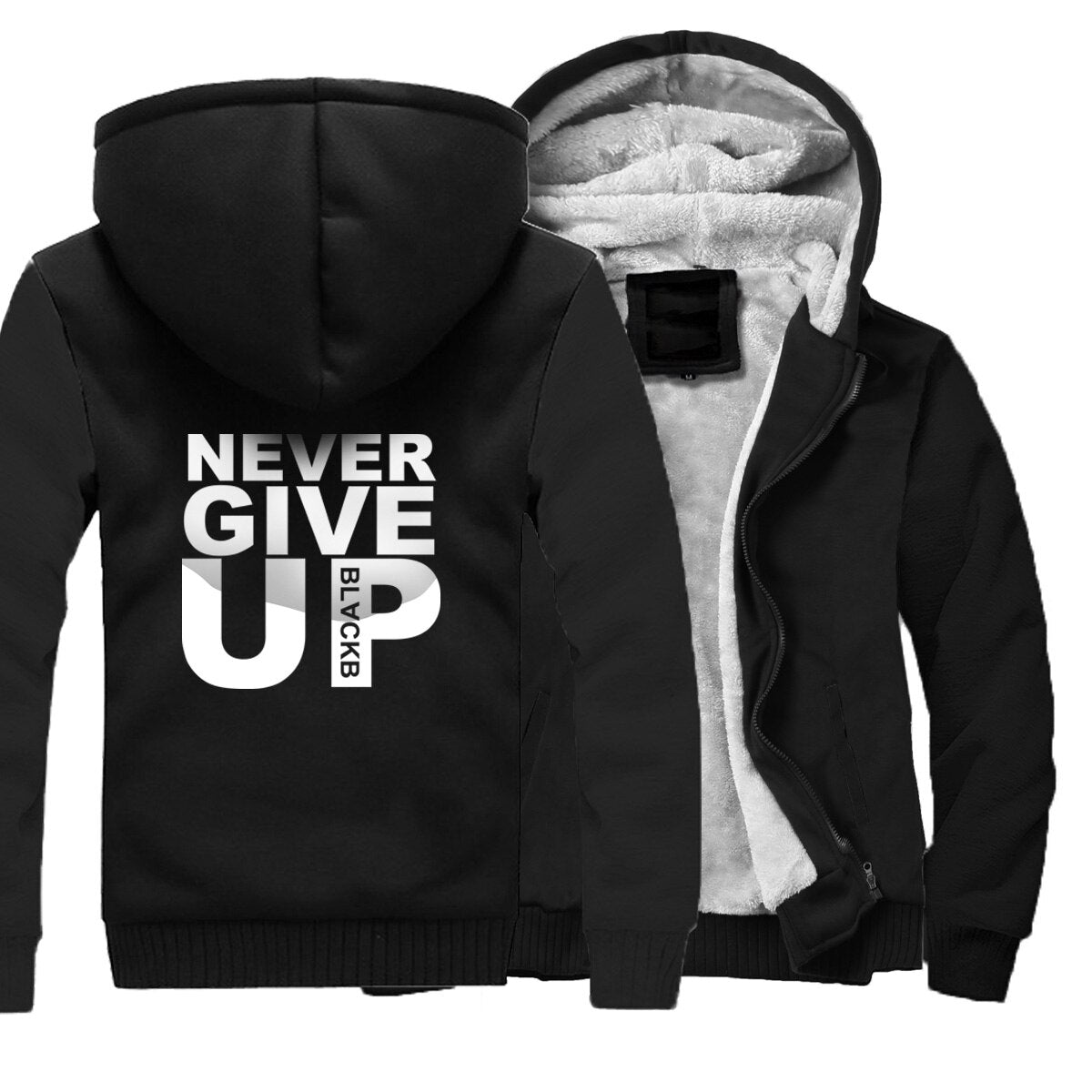 Never Give Up Men's hoodie padded jacket