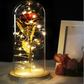 Enchanted Forever Rose Flower In Glass LED Light Christmas Decoration